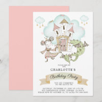 Castle Princess Dragon Girl's Pink Birthday