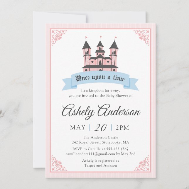 Castle Princess Royal Baby Shower Invitation (Front)