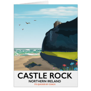 castle rock northern ireland travel poster.