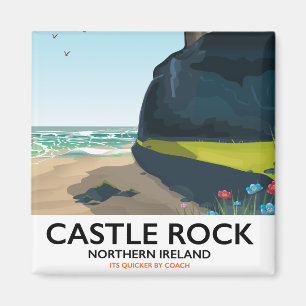 castle rock northern ireland travel poster. magnet