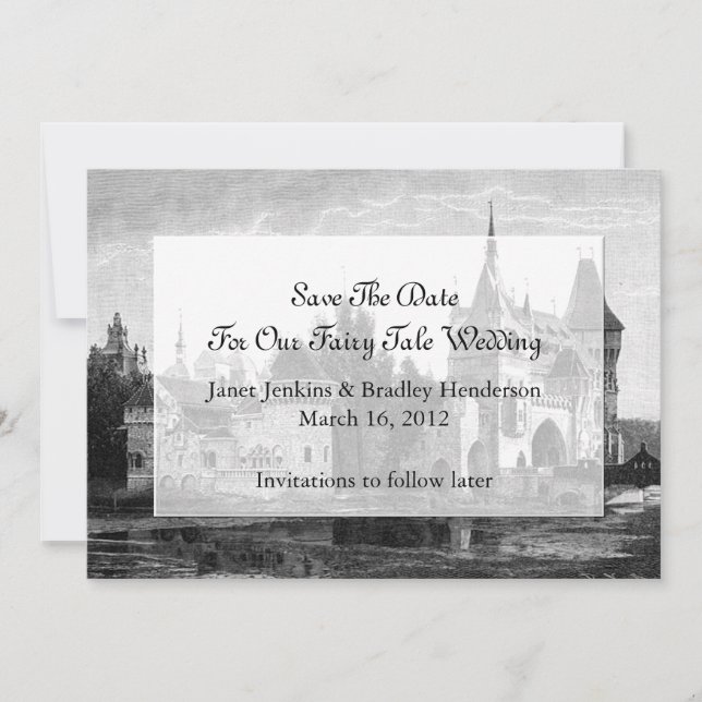 Castle Save The Date Wedding Announcement (Front)