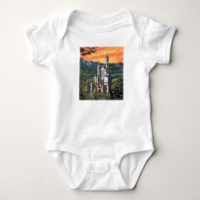 Castle Schloss Neuschwanstein Baby Bodysuit (Front)
