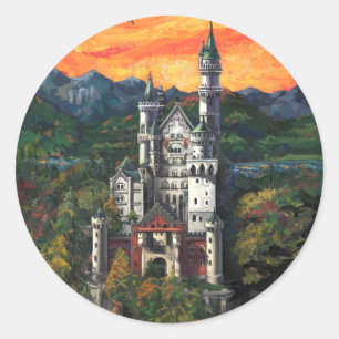 Castle Schloss Neuschwanstein Classic Round Sticker