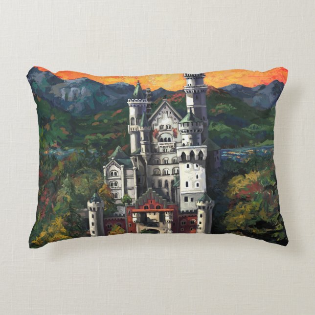 Castle Schloss Neuschwanstein Decorative Cushion (Front)