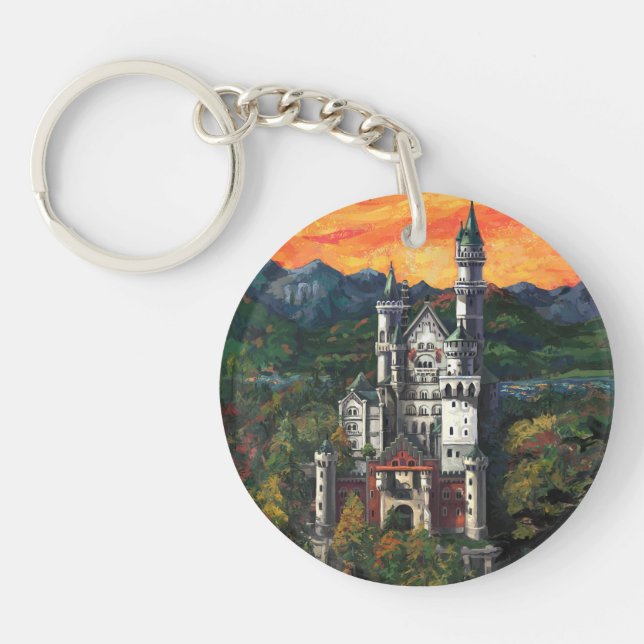 Castle Schloss Neuschwanstein Key Ring (Front)