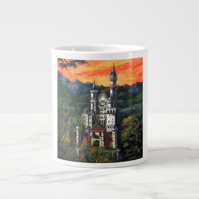 Castle Schloss Neuschwanstein Large Coffee Mug (Front)
