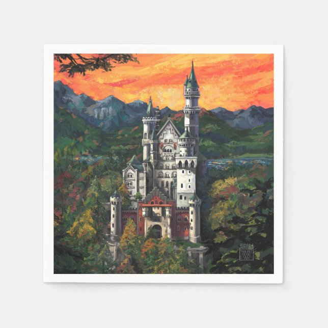 Castle Schloss Neuschwanstein Napkin (Front)
