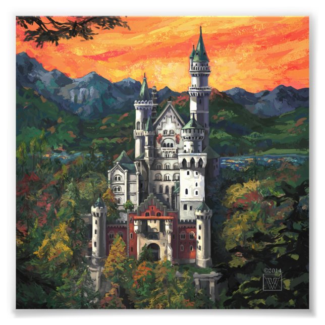 Castle Schloss Neuschwanstein Photo Print (Front)