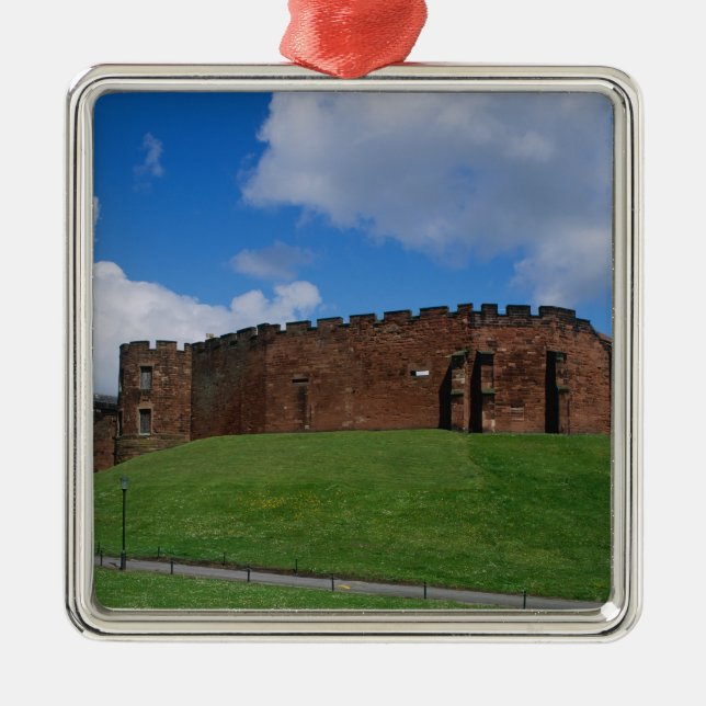 Castle showing half moon tower, Chester, Metal Tree Decoration (Front)