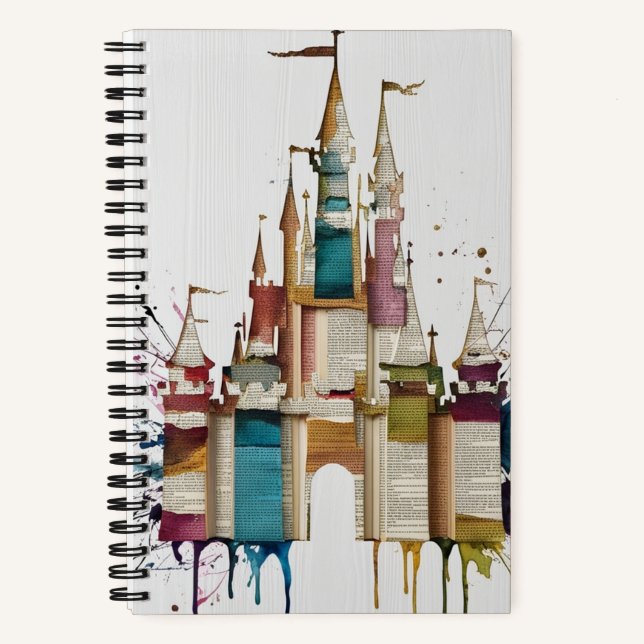 Castle Spiral Notebook – Whimsical Watercolor  (Front)