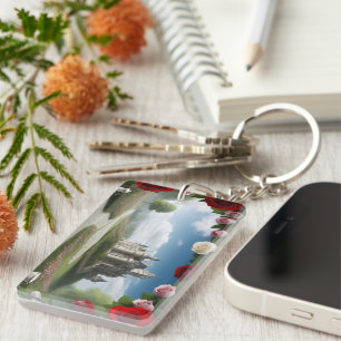 Castle Through the Wonderland Portal Key Ring