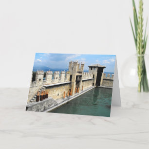 Castle walls, Sirmione, Lake Garda, Italy Holiday Card