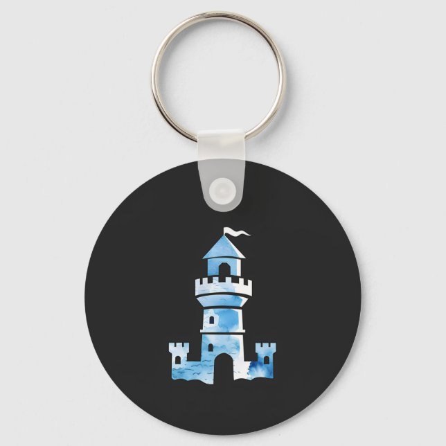 Castle Watercolor Art Keychain (Front)