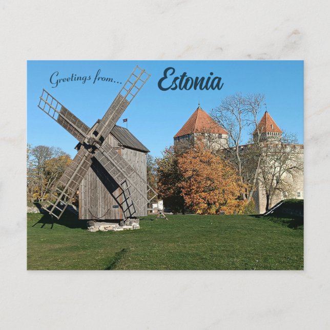 Castle Windmill in Kuressaare Saare County Estonia Postcard (Front)