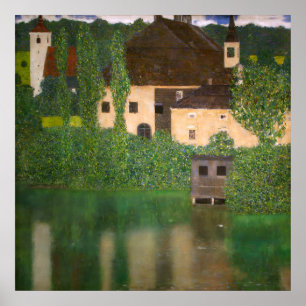 "Castle with a Moat"  Water Castle by Gustav Klimt Poster