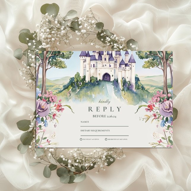 Castlecore Fairytale Garden Wedding RSVP Card (Creator Uploaded)