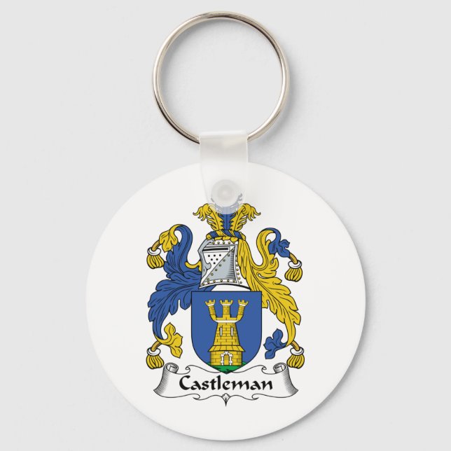 Castleman Family Crest Key Ring (Front)