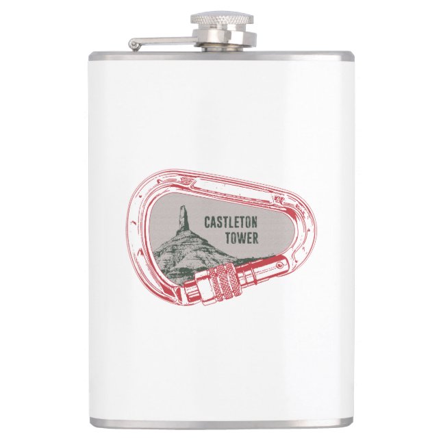 Castleton Tower Climbing Carabiner Hip Flask (Front)