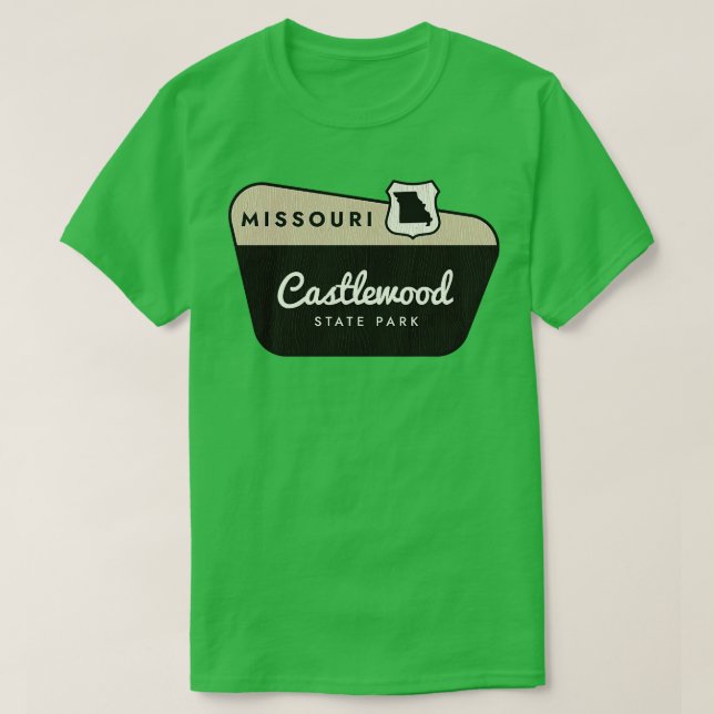 Castlewood State Park Missouri Welcome Sign T-Shirt (Design Front)