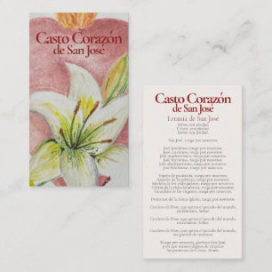 Casto Corazón de San José Prayer Card - Litany