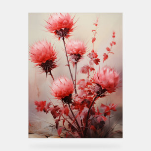 Castor Oil Plant - Impasto Floral Acrylic Sign