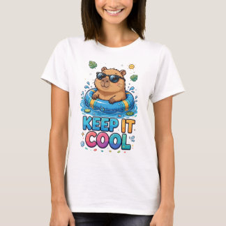 Castoro cool in piscina con occhiali T-Shirt