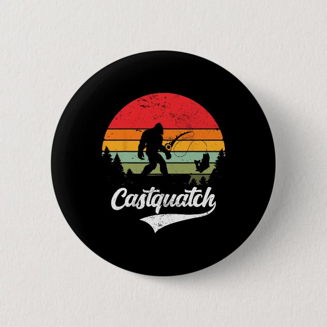 Castquatch Funny Byss Fisherman Fishing Meme  6 Cm Round Badge (Front)