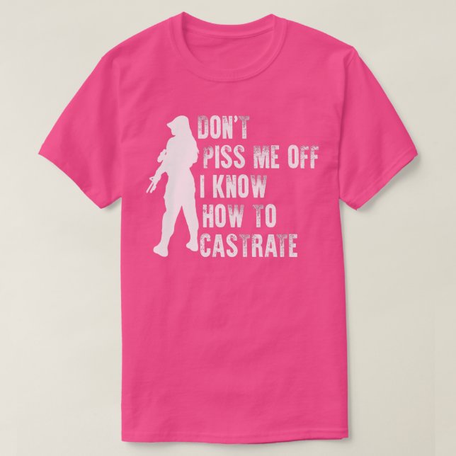 Castrate Feminist Girl Vet Tech Feminism Dog Owner T-Shirt (Design Front)
