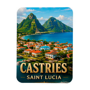 Castries Saint Lucia Caribbean Harbour Travel Souv Magnet