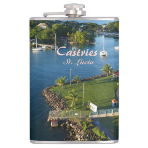 Castries Saint Lucia Caribbean Island Hip Flask