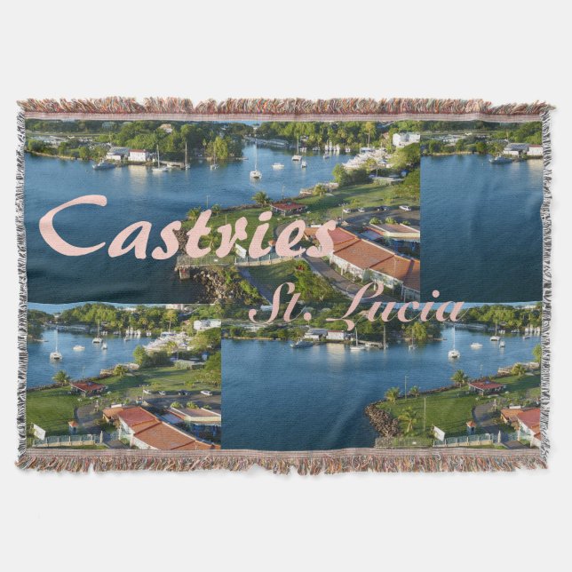 Castries Saint Lucia Caribbean Island Throw Blanket (Front)