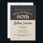 Casual 60th Birthday Invitation for Him - Black<br><div class="desc">Long live the Kitchen Party! Bring together family,  friends & neighbors for a memorable birthday celebration for your loved one. 
A celebration that matters - sharing stories,  singing songs and laughing together.</div>