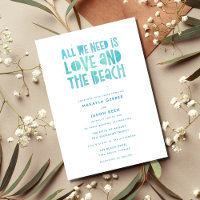 Casual All We Need is Love Beach Wedding