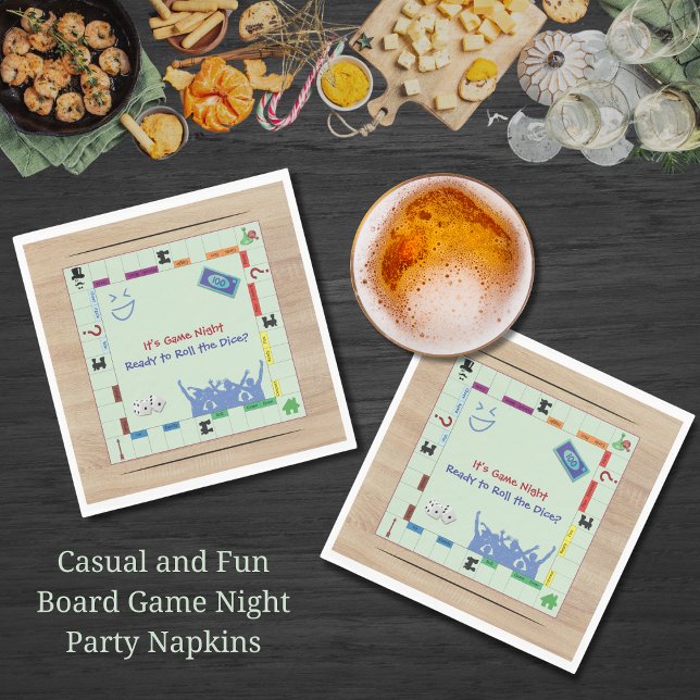 Casual and Fun Board Game Night Party Napkins (Casual and Fun Board Game Night Party Napkins)