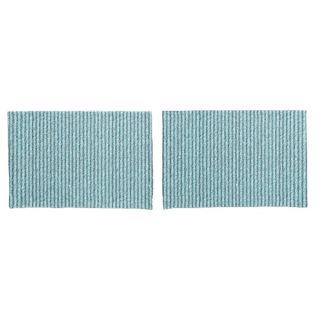 Casual Aqua Corduroy Stripe Pattern  Pillowcase (Front-Set)