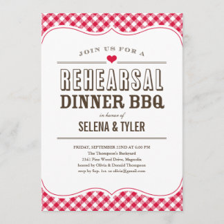 Casual BBQ Rehearsal Dinner Invitations