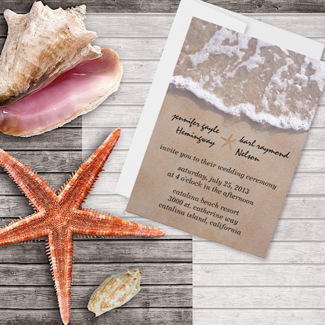 Casual Beach Theme Wedding Invitation (Creator Uploaded)