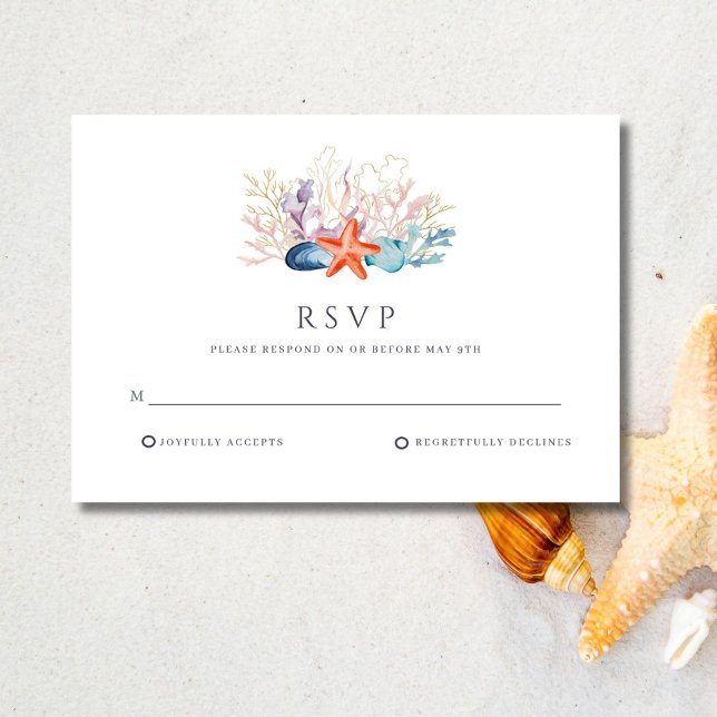 Casual Beach Wedding  RSVP Card (Casual Beach Wedding Invitation)