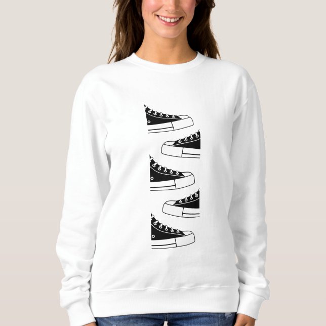 Casual Black Sneakers Women's Sweatshirt (Front)