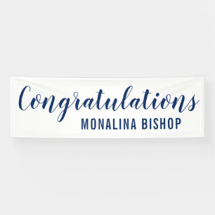Casual Blue Typography Congratulations Graduate Banner