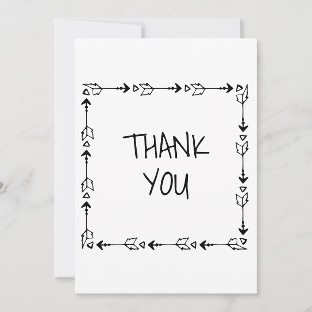Casual Boho Thank You Card (Front)