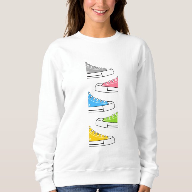 Casual Bright Colourful Sneakers Women's Sweatshir (Front)