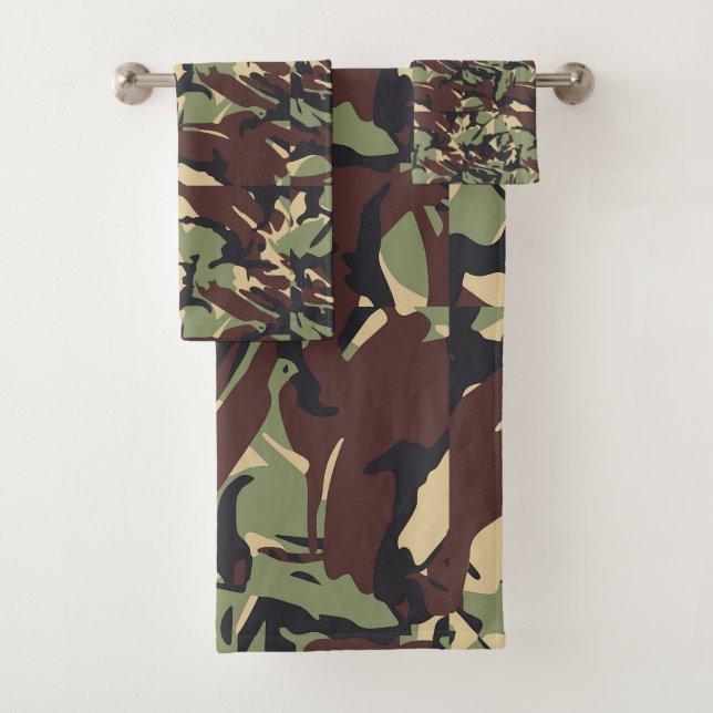 Casual Brown Camou  Bath Towel Set (Insitu)