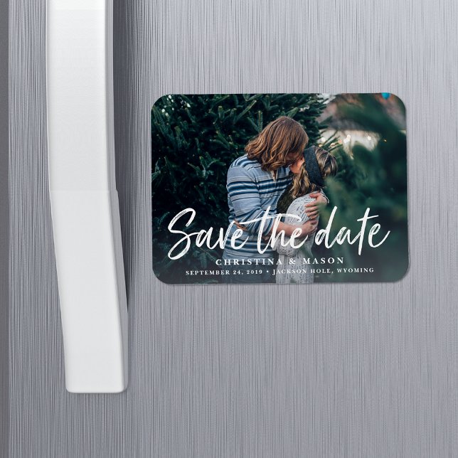 Casual Brush | Photo Save the Date Magnet (Creator Uploaded)