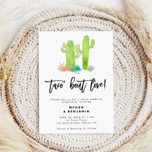 Casual Cactus Succulent Taco Bout Love Wedding Invitation