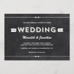 Casual Chalkboard Wedding Invitation