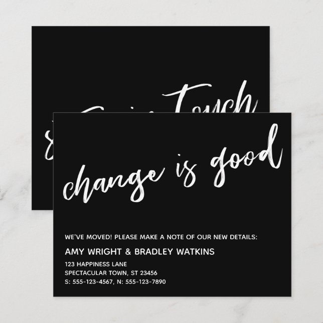 Casual Change is Good Black Moving Announcement (Front/Back)