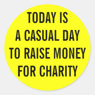 Casual Charity Day Classic Round Sticker