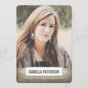 Casual Chic Girl Photo Graduation Invitation