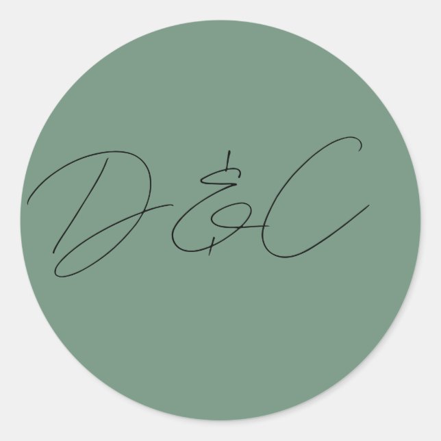 Casual Chic Handwriting Style Wedding Classic Round Sticker (Front)